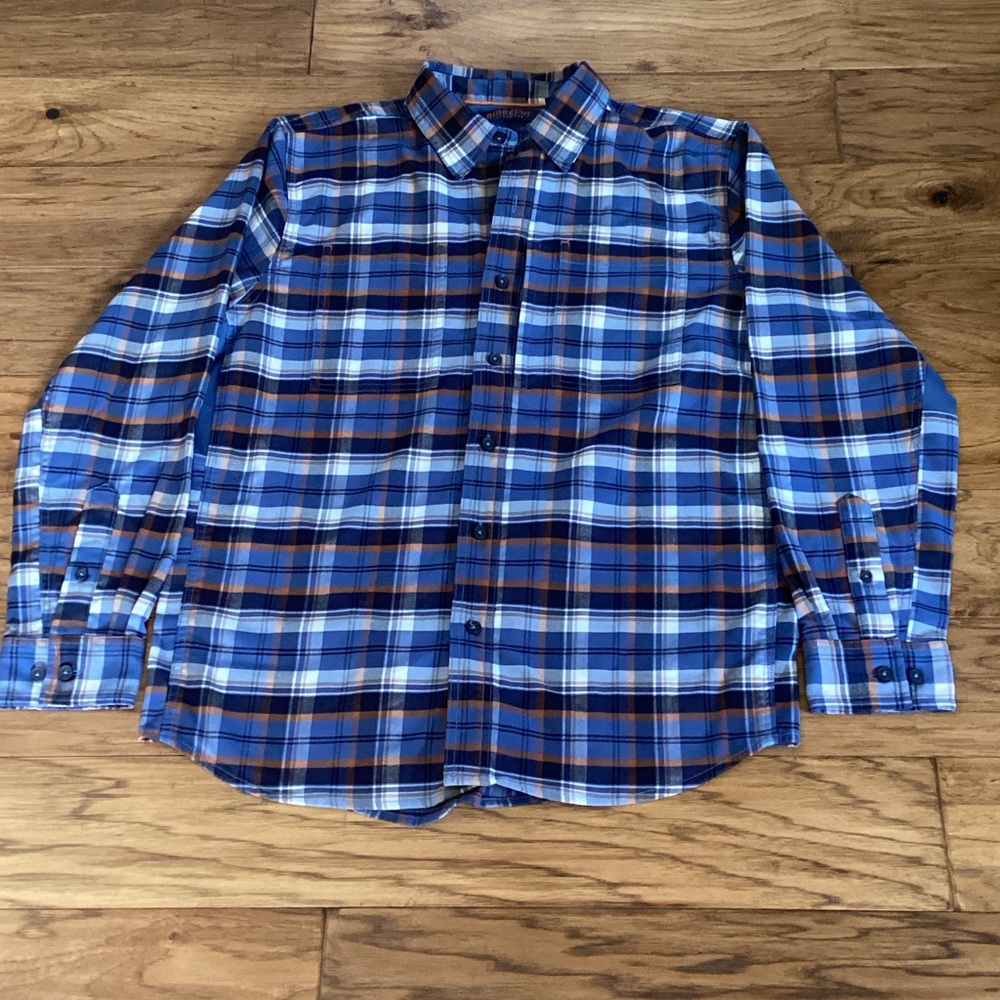 Ridgecut Toughwear Men’s NWOT Blue White and  Brown Flannel size L